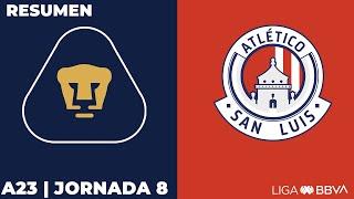 Resumen y Goles | Pumas vs San Luis  | Liga BBVA MX | Apertura 2023 - Jornada 8