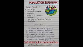 Population Explosion | population explosion essay|essay on population explosion| #worldpopulationday