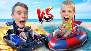 Epic Kids Go-Kart & Bumper Boat Battle Royale in Myrtle Beach! River & Wilder