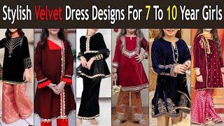 Kids velvet frock design ideas for winter, beautiful velvet frock design ideas for kids #winterdress