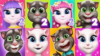 My Talking Tom2 vs My Talking Tom vs MY Talking Angela2 vs Talking Angela Unicorns Game 2024 Ep4042