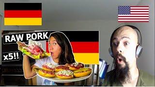 American reacts To American Tries Every GERMAN METT VARIATION | German cuisine famous Dishes