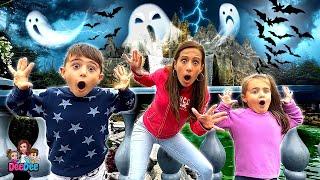 DeeDee Takes Matteo and Gabriella to Visit Camp Spooky | Halloween for Kids