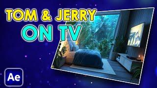 Add Tom & Jerry Video on a TV | Cozy Ambience | After Effects Tutorial