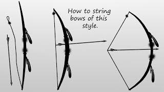 Tutorial : Stringing a bow like mine. Advanced speed technique. Military Archery tactics.