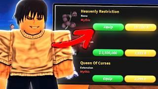 Spending 10,000 Robux To Get 0.1% HEAVENLY RESTRICTION & Becoming Resurrected TOJI In Jujutsu Piece