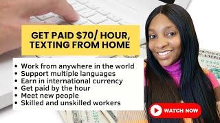 MAKE $70 per hour Texting, Chat Jobs to Make Money Online (Side Hustle)