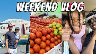 FAMILY WEEKEND VLOG: family fun day + farmers market + meal prep + cheer