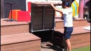 Storage on a rooftop made easier with gas struts