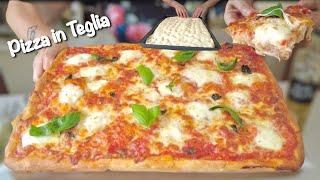 PIZZA IN TEGLIA MAXI ALTA  fatta in casa  impasto semplice e veloce  SOFFICE E CROCCANTE