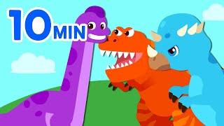 Tyrannosaurus+ More Dinosaur Songs| 10min Compilation | For Kids | Lotty Friends