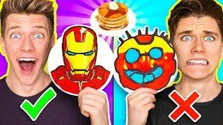 PANCAKE ART CHALLENGE Mystery Wheel & Learn How To Make Avengers Wreck It Ralph 2 Diy Fortnite