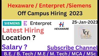 Check this ?Hexaware And Siemens Off Campus Hiring +  Enterpret Hiring 2023 | off Campus Drive 2021