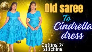 New style  4 layers frock! Cinderella  frock cutting and stitching  in Telugu @krishnaponnamvlogs