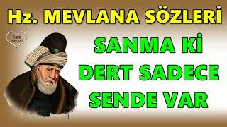 Hz. Mevlana Sözleri  Mutlaka Dinleyin İlaç Gibi  Sanma ki dert sadece sende var...!