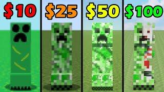 minecraft for 10$ vs 25$ vs 50$ vs 100$ be like