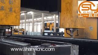 Gantry movable double head heavy duty cnc drilling milling machine for sale