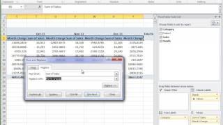 Excel PivotTables - Month on Month Movement