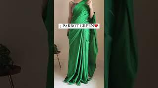 The green palette! rom cocktail soirees to farewell parties, our new range of satin saree