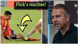 Flick's reaction to Switzerland player's tackle on Pedri with Spain national team