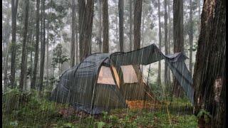 4 Days Camping in Heavy Rain || Not Solo Camping in Heavy Rain with Thunderstorm