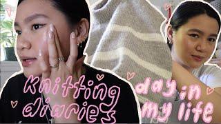 day in my life as a knitter, wip update, make-up grwm | knitting diaries 003