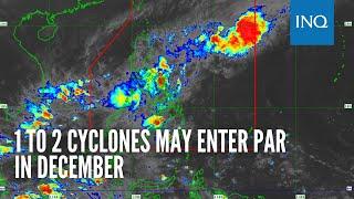 1 to 2 cyclones may enter PAR in December