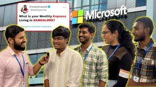 ASKING LIVING EXPENSES TO ENGINEER'S IN BANGALORE| AT MICROSOFT EVENT