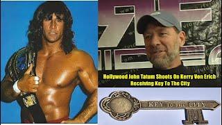 Hollywood John Tatum Shoots On Kerry Von Erich Receiving Key To The City