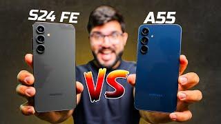 EITA! Galaxy A55 vs Galaxy S24 FE muda pouca coisa? Qual comprar? Comparativo!