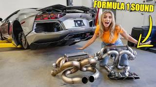 We rebuilt my F1 RACE Exhaust on my V12 LAMBORGHINI AVENTADOR... It SCREAMS.