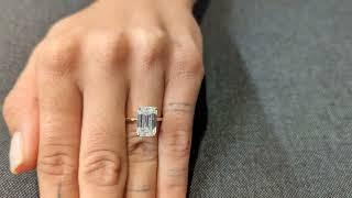 4 Carat Emerald Cut Solitaire Engagement Ring, Emerald Cut Engagement Ring, Emerald Cut Ring