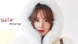 [eng] 레드립 메이크업 | 여행가서 메이크업 하기 (씨마크호텔 이율아트Leeyull art)/ Red Lip make up
