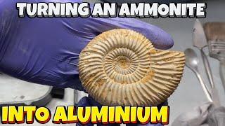 Turning an Ammonite Fossil into Aluminium - Molten Metal - Home Furnace - Ingot Joe