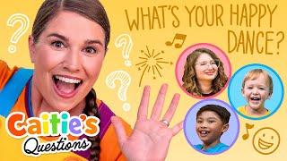 What Does Your Happy Dance Look Like? | Caitie's Questions | Movement Fun For Kids