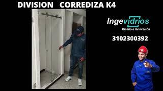 DIVISIONES DE BAÑO EN VIDRIO TEMPLADO EN BOGOTA SISTEMA IMPORTADO CORREDIZA K4-INGEVIDRIOS