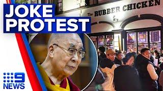 Hundreds protest over comedian’s joke about the Dalai Lama | 9 News Australia