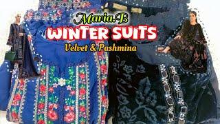 Velvet and Pashmina dresses / Winter dress designs ideas / Maria.b dresses 