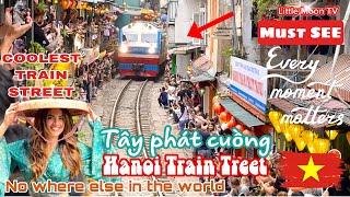 Hanoi Train Street 4K Discovery No 1 exciting train street| Khám phá Phố Đường Tàu #walkingtour