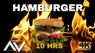 HAMBURGER  Beautiful delicious burgers. 10 HOURS of Background Ambient Video