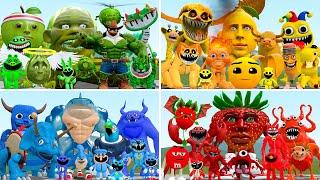 WHICH COLOR FAMILY IS STRONGER? from NEW ITALIAN BRAINROT MEMES vs LIN GANG MELON in Garry's Mod!