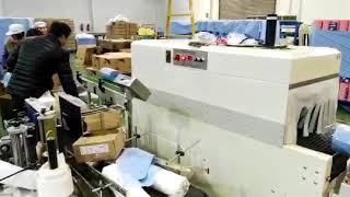 Manual label automatic maxi roll paper packing machine