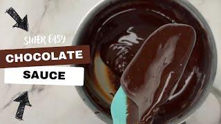 5 Minute 5 Ingredient Healthier Chocolate Sauce  DF, Vegan, No Refined Sugar