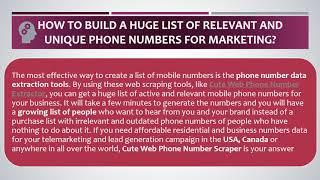 Which Is The Simple And Best Phone Number Scraper To Build A Huge Phone Number List?