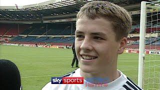 A 15-year-old Michael Owen after scoring for England Schoolboys against Germany