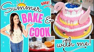 Late Night Baking! | DIY 3 Tier Summer Flamingo Cake & Sausage Gravy Biscuits