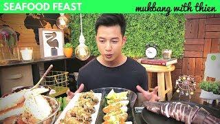 [mukbang with THIEN]: Sea Urchin (Uni/Kina), King Crab, Squid, Dynamite Mussels, and Raw Oysters