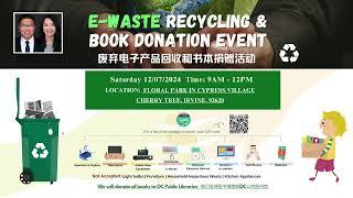 E-Waste Recycling & Book Donation Event in Irvine｜Irene and Ricky Zhang Real Estate Group