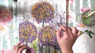 ABSTRACT Dandelion Flower /Acrylic Painting /Easy tutorial for beginners/MariArtHome