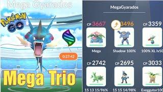 Pokémon go - Mega gyarados trio raid - 3 players mega raid!